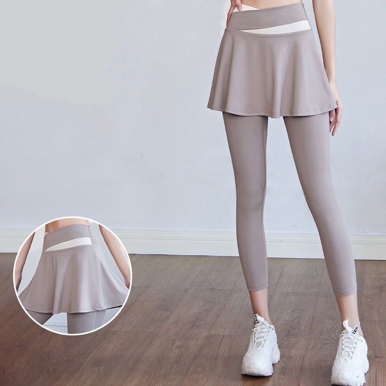 Pabrik Resmi  Y BLegging Celana Olahraga Wanita Rok Celana rok Hijab Sport High Waist Polos Yoga Dua