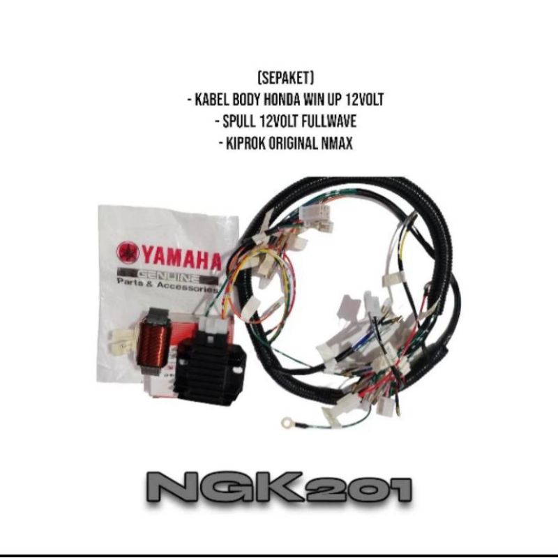 (Paket 12volt Fullwave) Kabel body honda win updrage 12v volt+spull 12volt fullwave+Kiprok original 