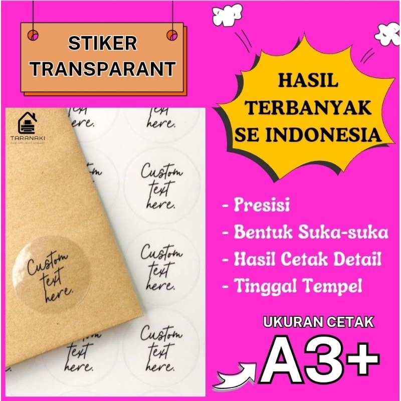 

CETAK STICKER TRANSPARANT CUTTING LEMBARAN TAHAN AIR / BIKIN SETIKER TRANSPARAN PERLEMBAR / NYETAK STIKER TRANSPARANT CUTING / BIKIN / POTONG / SATUAN / BEKASI JAKARTA / SETIKER PLASTIK / STIKER BENING / PARTAI BESAR / TEMBUS PANDANG / MURAH / TERMURAH