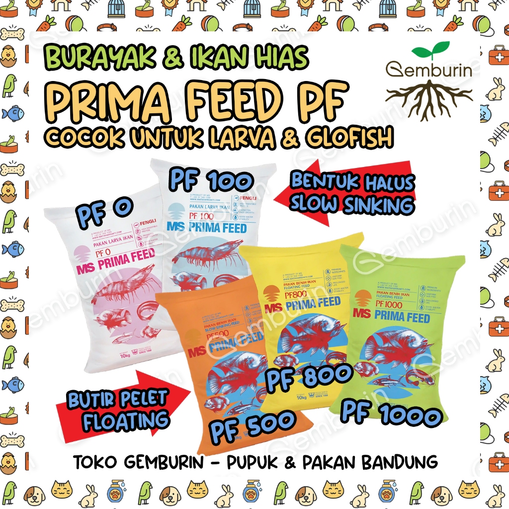 Prima Feed PF Matahari Sakti MS REPACK 500GR PF0 / PF100 / PF500 / PF800 / PF1000 Pelet Makanan Bura