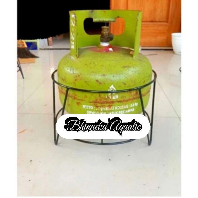 Rak Besi Gas Tabung 3 kg Hijau Melon Rak Pot Tanaman Besi Standing