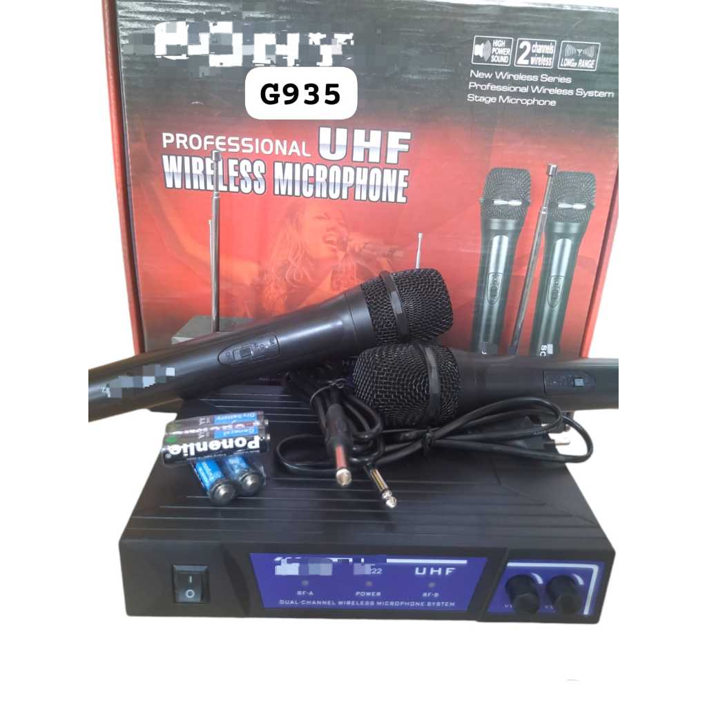 G935 DUAL MIC WIRELESS PEGANG PROFESIONAL UHF DOUBLE MICROPHONNAL KTV AUDIO MICROPHONE UHF WIRELESS