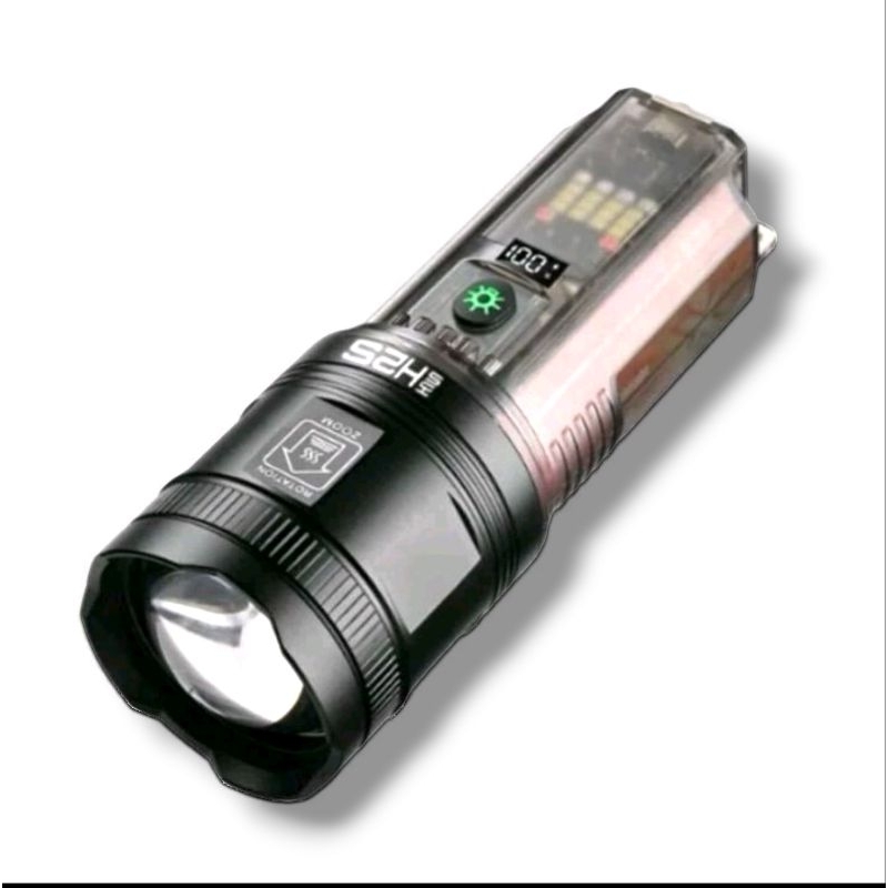 Senter X-39 LED Lasser 60W Powerfull Zoom in Out Solar Panel 7 Mode