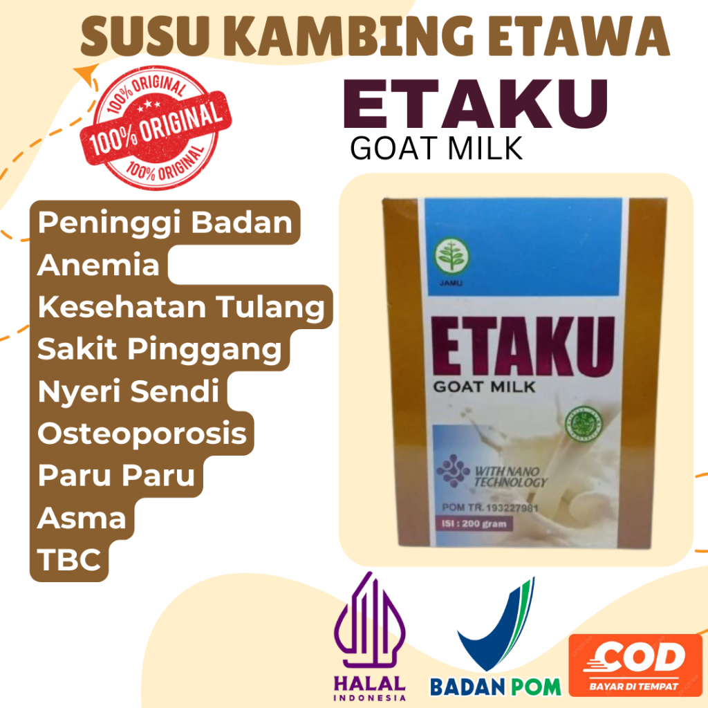 

Susu Kambing Etawa ETAKU GOAT MILK Susu Bubuk Dengan Berbagai Manfaat Kesehatan Tubuh