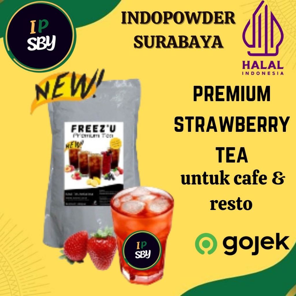 

IDPSBY |PREMIUM STRAWBERRY TEA 1KG | Bubuk Minuman STRAWBERRY TEA INDOPOWDER FREEZU PREMIUM