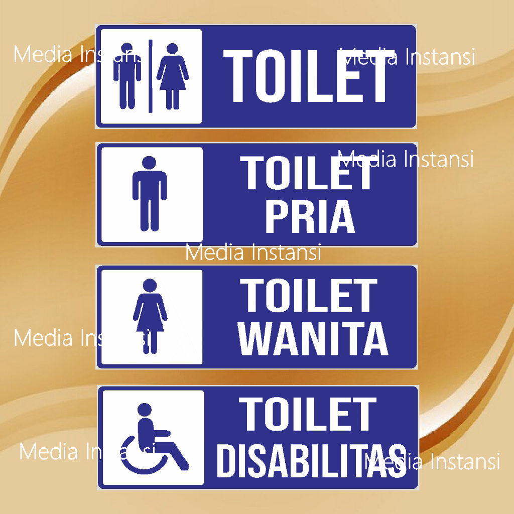 Aneka Stiker Toilet Biru | Toilet Unisex / Toilet Pria / Toilet Wanita / Toilet Disabilitas