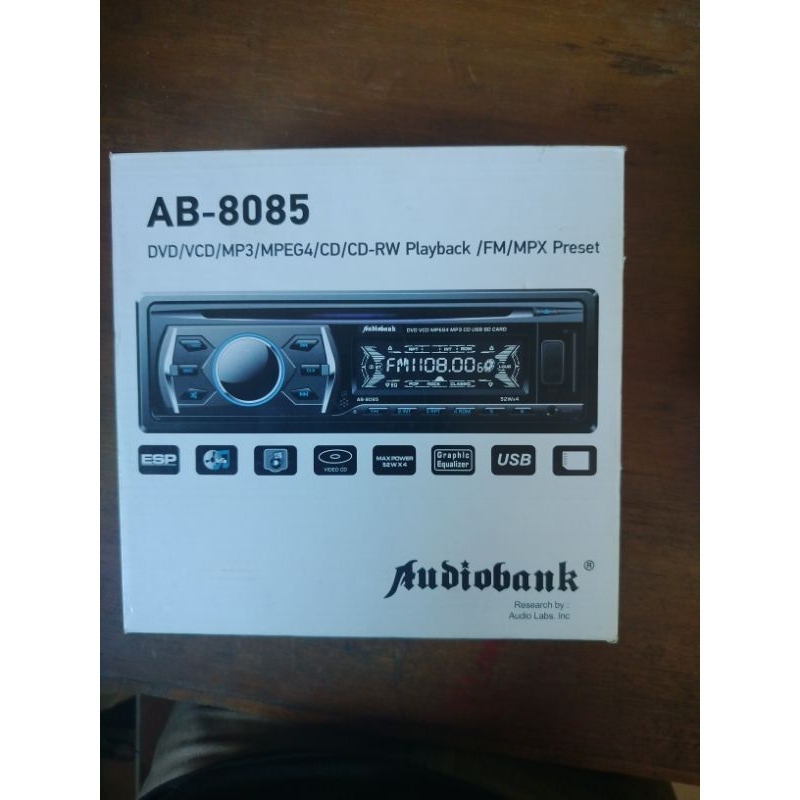 AUDIOBANK AB-8085 DVD/VCD/MP3/MPEG4/CD/CD-RW Playback/FM/MPXPreset