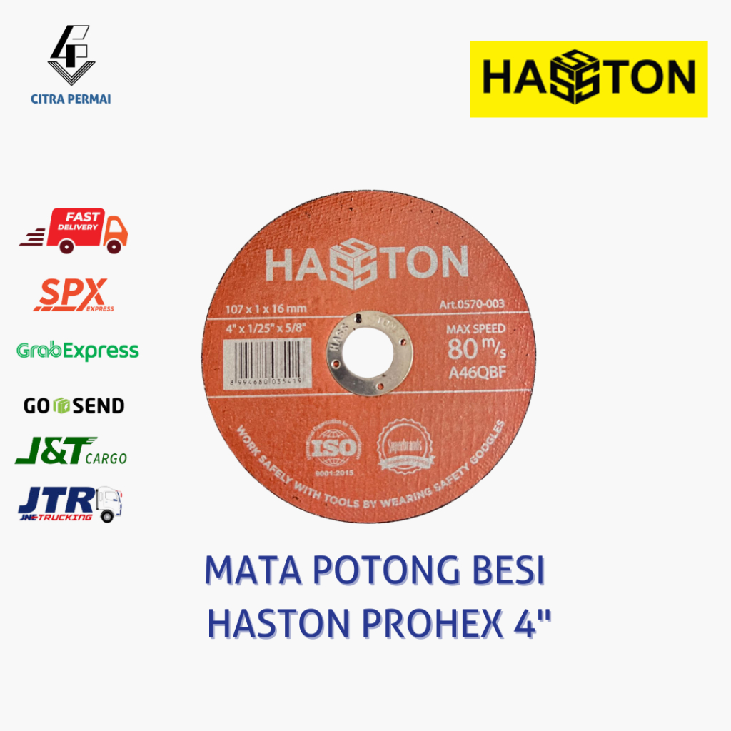 MATA POTONG BESI / BATU 4" UNTUK GERINDA MEREK HASTON PROHEX / MATA POTONG GERINDA