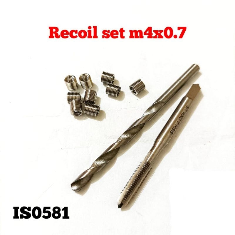 recoil set m4x0.7 paket recoil komplit tap n bor