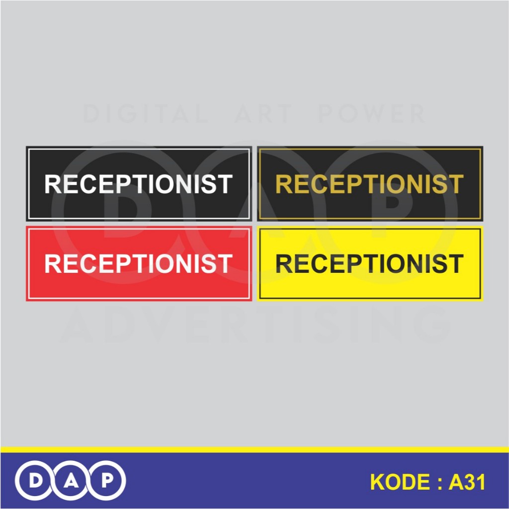 

A31 - Akrilik Receptionist Premium - 30 x 10 cm - Akrilik 2mm - Terbaik