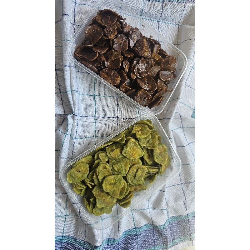 

best seller keripik pisang kepok lumer matcha mix milki choco