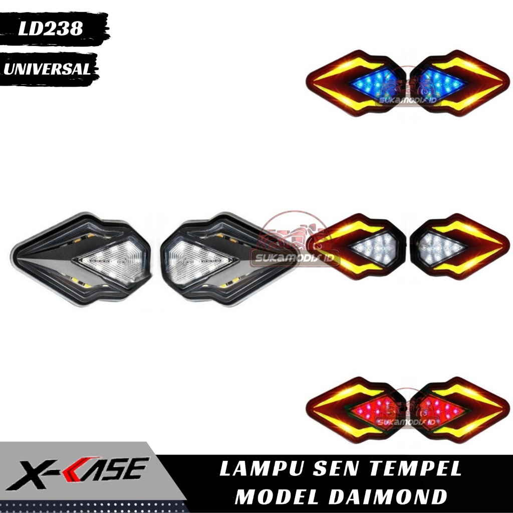 LAMPU SEN TEMPEL BELAKANG ULIR BAUT MODEL CRYSTALL 2 WARNA LED CHIPS  D-238