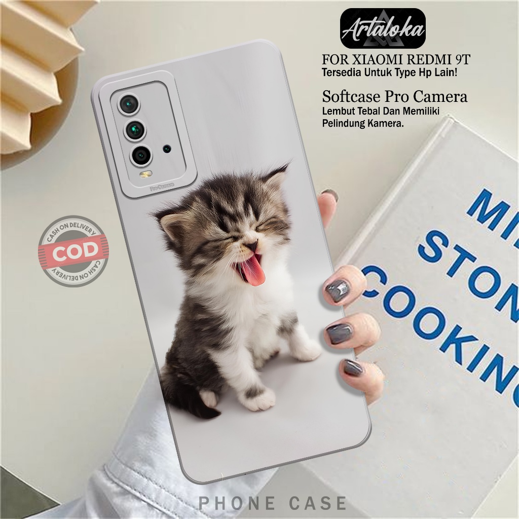 Softcase Hp Xiaomi Redmi 9T Fashion Case Kucing Case Xiaomi Redmi 9T Silikon TPU Pro Camera Casing X