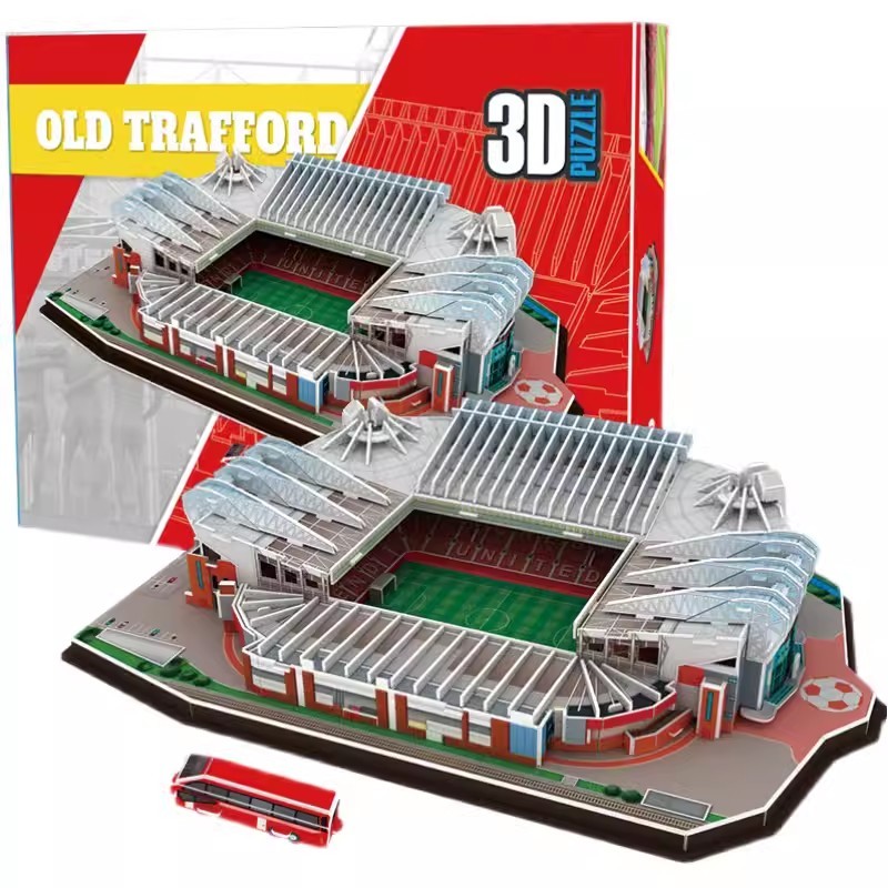 Teka-teki jigsaw 3d tiga dimensi model stadion sepak bola stadion stadion trafford tua hadiah mainan