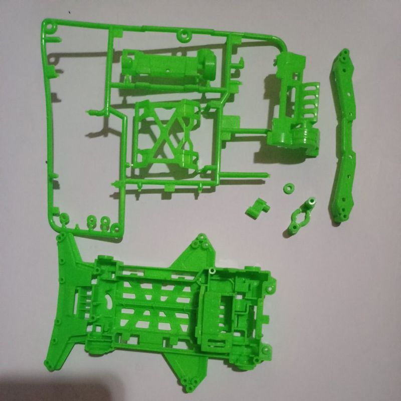 Tamiya set chassis+ gear bos super xx hijau
