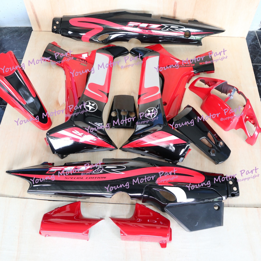 Cover Bodi Full Set Body Fizr Fiz R Caltex Merah Hitam