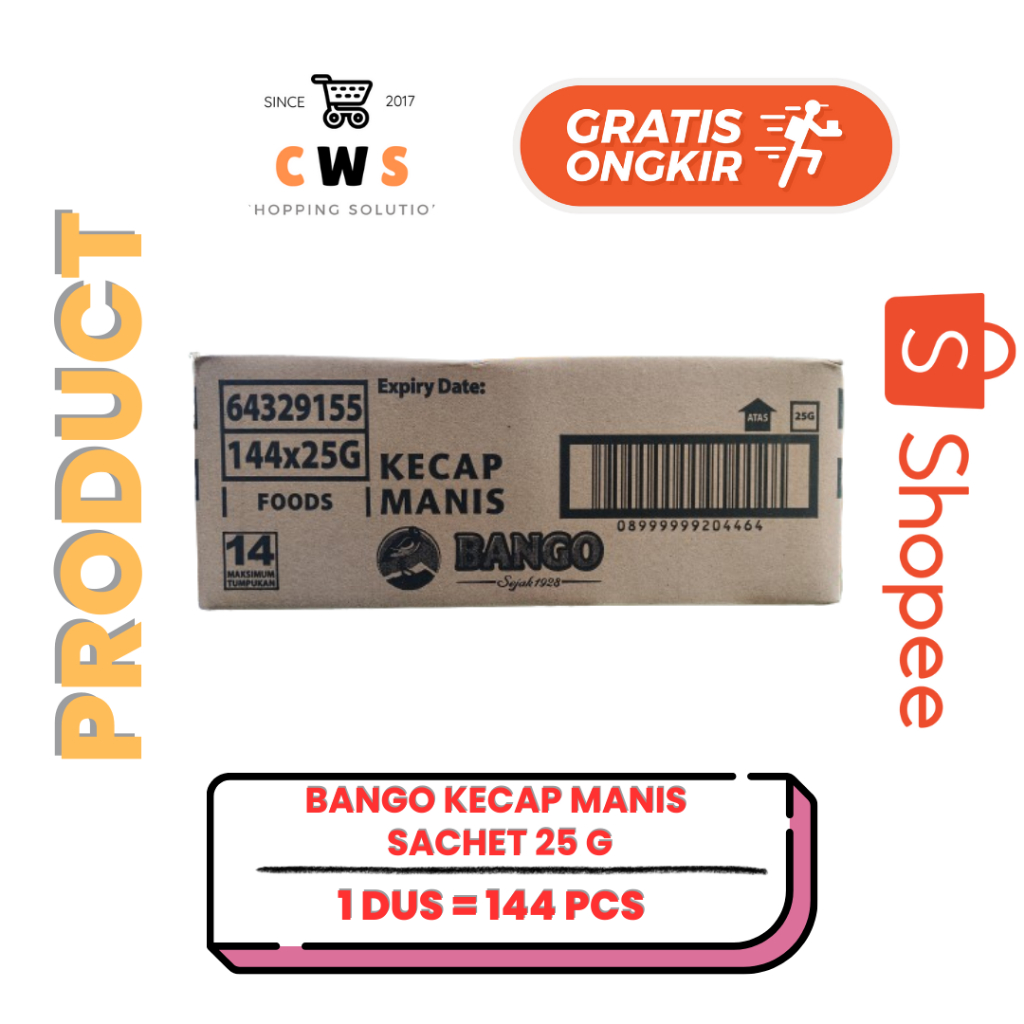 

BANGO Kecap Manis Sachet 25 Gr - 1 Dus / 144 Pcs