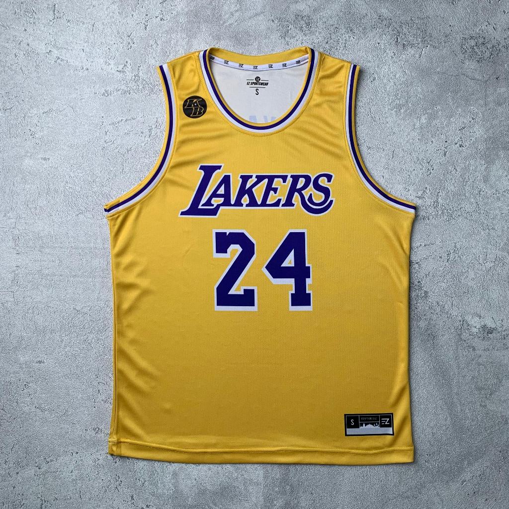 Jersey Kobe Bryant Los Angeles LA Lakers #24 YELLOW KUNING Swingman Bola Basket NBA Baju Kaos T-Shir