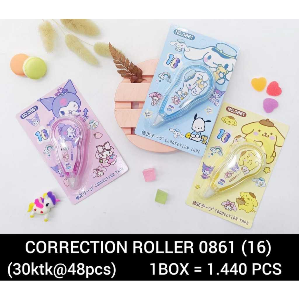 

Correction Tape Sanrio / Tipe X Kertas Roll / Stipo Kertas Karakter Kuromi Melody Cinnamoroll
