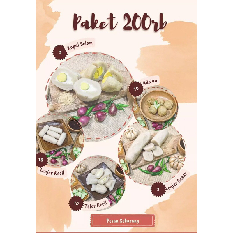 

paket pempek 200 pempek chanyo palembang