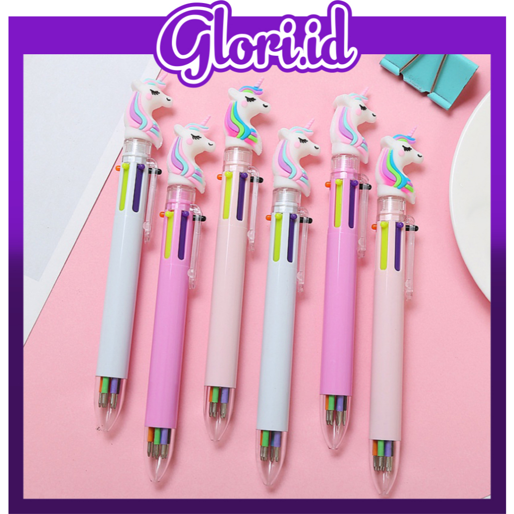 

GLORI.ID Pena Mekanik 6 Warna Pena Unicorn 6 Warna Pulpen Mekanik Karakter Unicorn Import S081