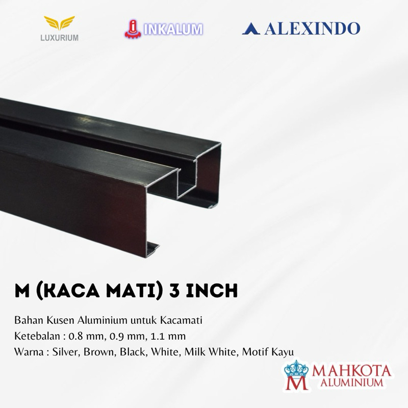 Kusen Kaca Mati 3 inch Kusen M aluminium