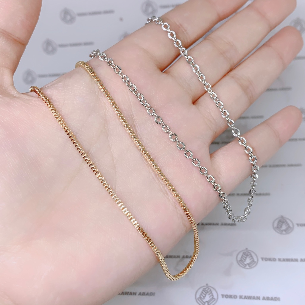 Kalung Xuping Silver Gold Perhiasan Pria Wanita Model Milano Nori Motif *38