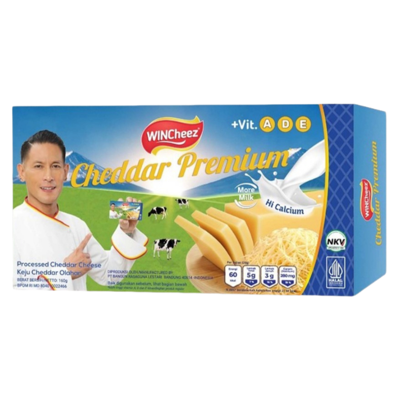 

Wincheez Cheddar Premium 160gr Kandungan Susu Lebih Banyak