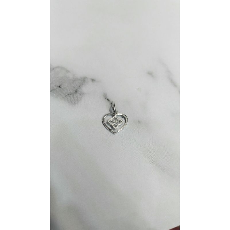 Liontin Emas Putih Love Zircon Fashion 0.75 gram 750 17k (LH103)