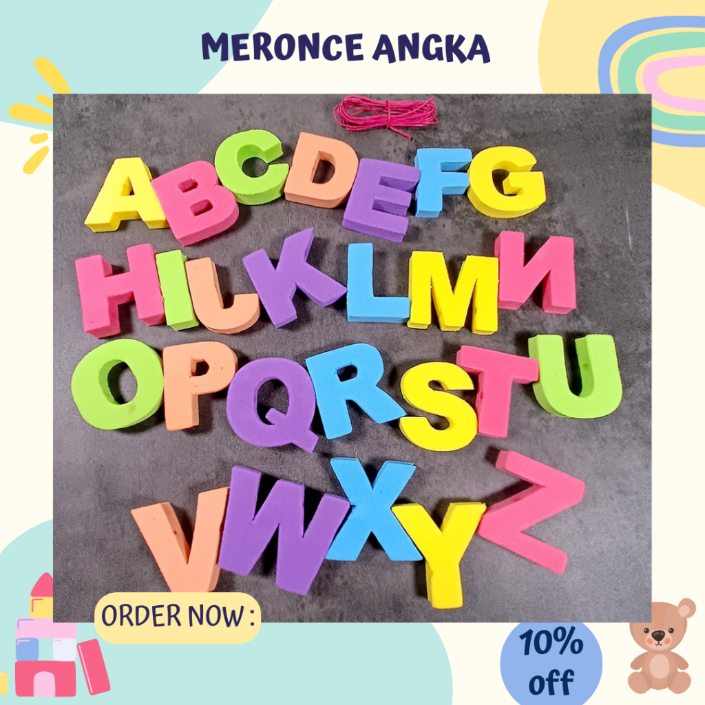 Meronce Geometri Spon Mainan Anak Berbagai bentuk