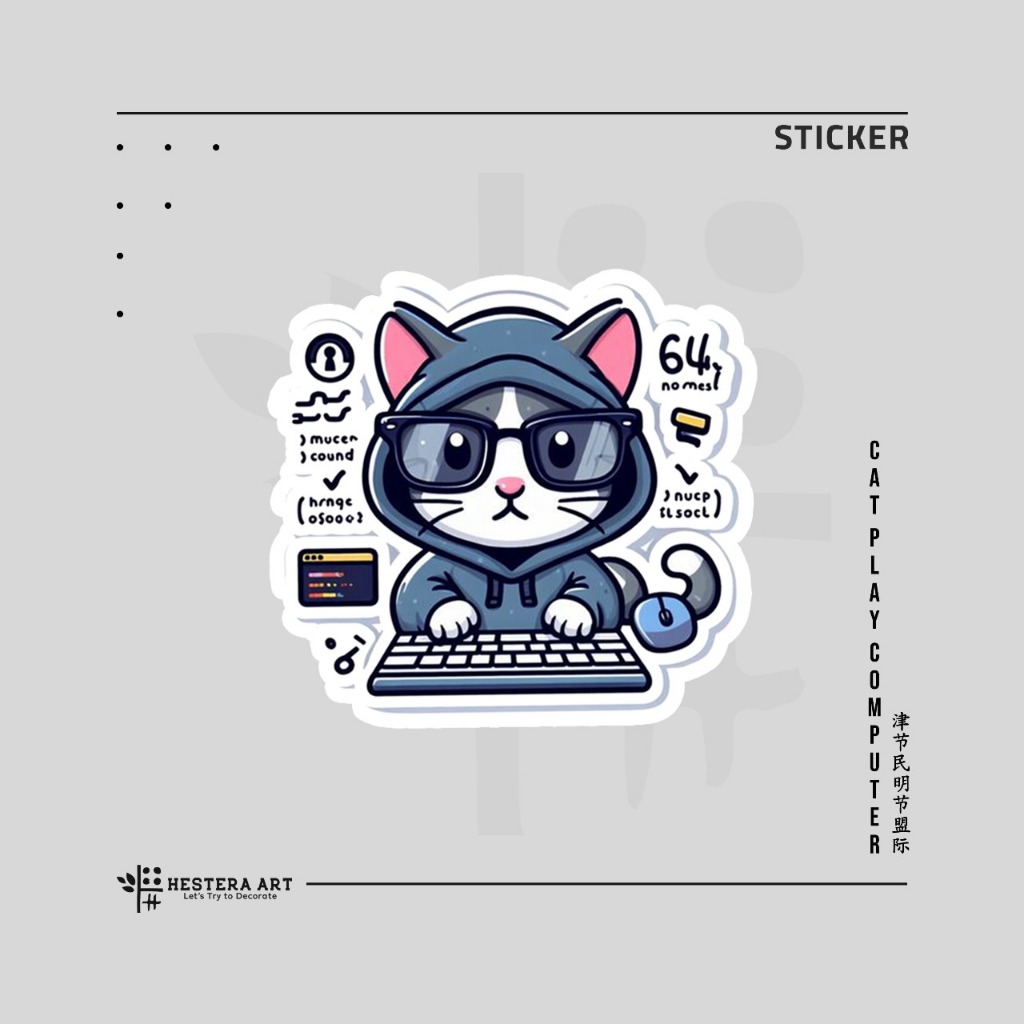 

Stiker Kucing Lucu Sticker Vinyl Doff Laminasi | Sticker Computer Cats