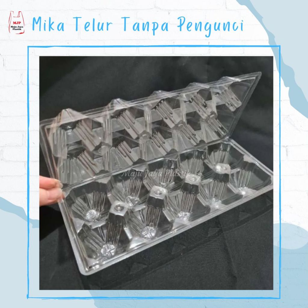 Mika Tray Telur Lubang 6 dan 10 Tanpa Kunci Standard Egg Tray Telur Ayam Bebek Tebal mika telur 10