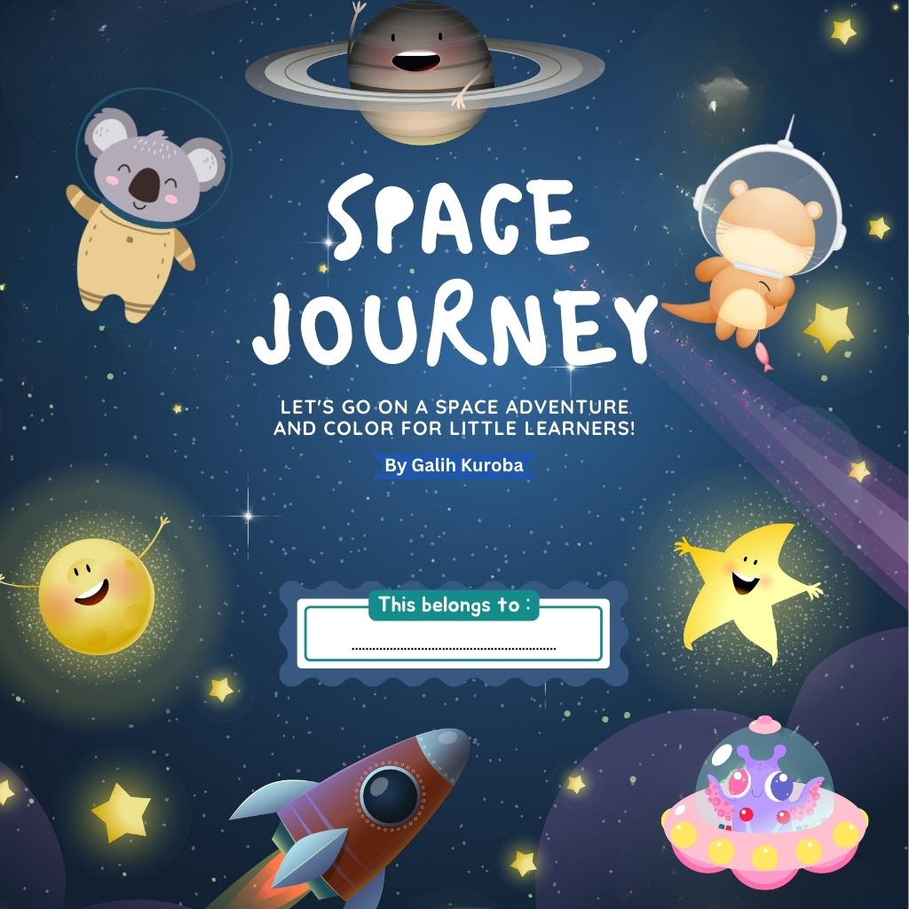 

Buku mewarnai anak preschool usia 3-5 tahun - tema luar angkasa - 20 halaman - produk digital