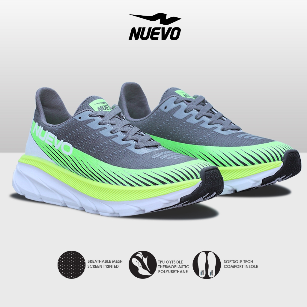 NUEVO - Dexter Grey Stabilo Sepatu Olahraga Pria Joging Running Ringan