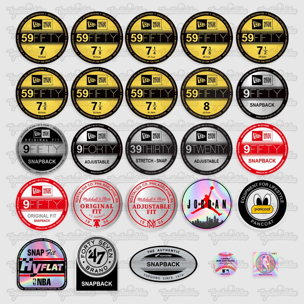 Stiker Hologram Topi New Era 59FIFTY 9FIFTY mitchell and ness 47brand MLB NBA Bukan Original