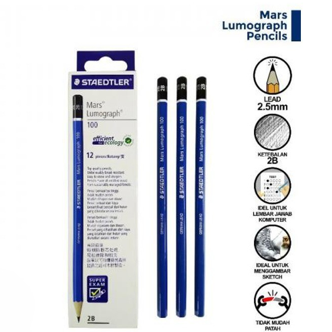 

TBMO (PACK) PENCIL MARS LUMOGRAPH STAEDTLER 100-2B A5 NON SHARP