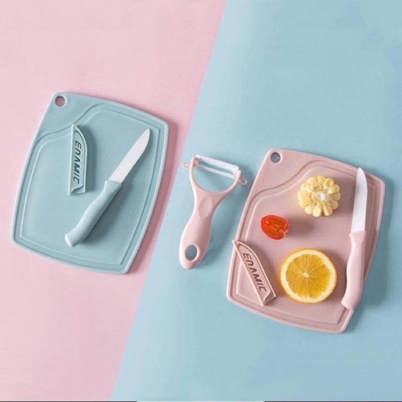 Talenan set pisau 3in1 stainless buah