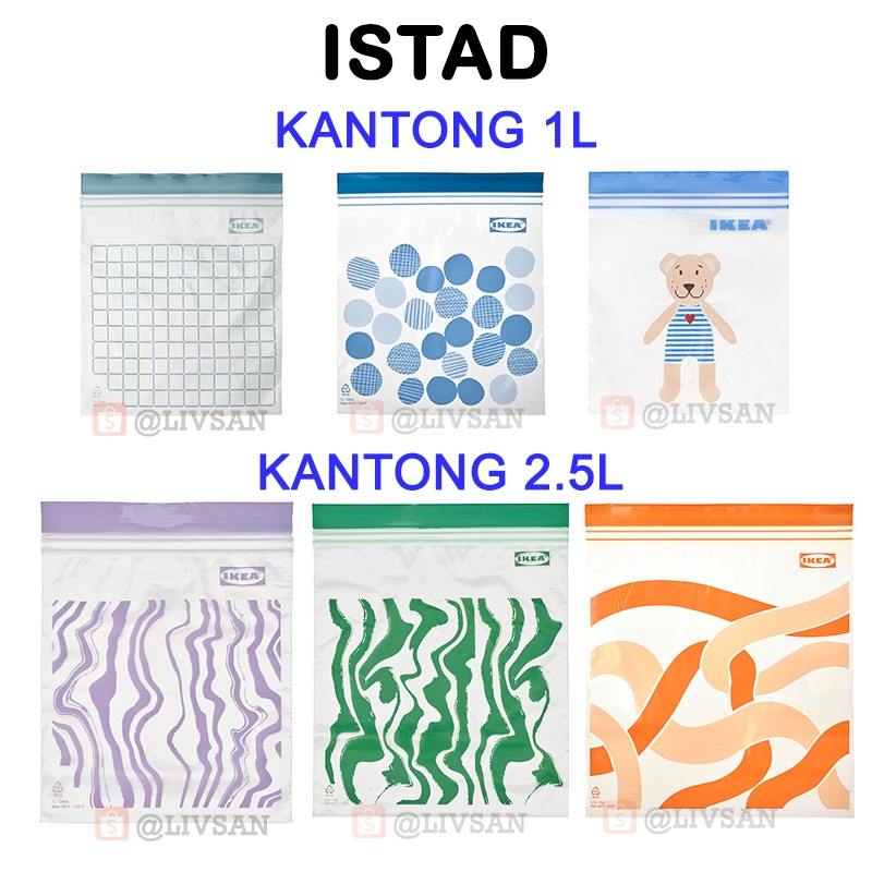 [Banyak Motif] ISTAD 1 Lit25pcs Kantong yang dapat ditutup berpola 1 l POLA GARIS KECIL MINIMALIS ME