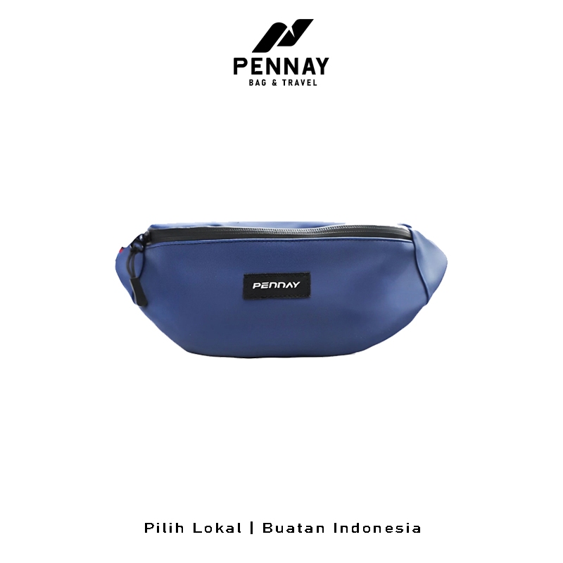 Pennay Man Genzo - Waistbag Pria Waterproof, Tas Selempang Unisex Stylish & Bahan Premium Navy