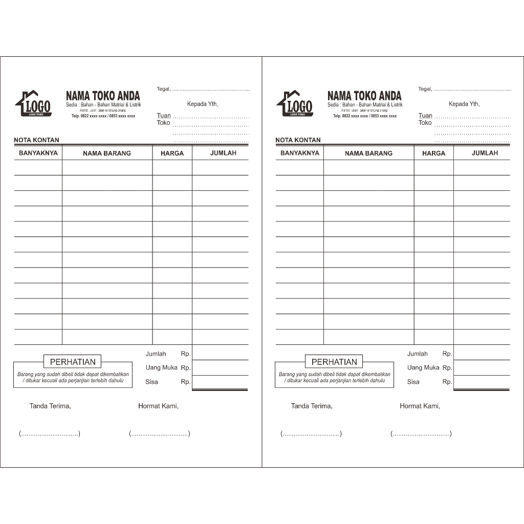 

CETAK NOTA CUSTOM (GRATIS DESAIN)