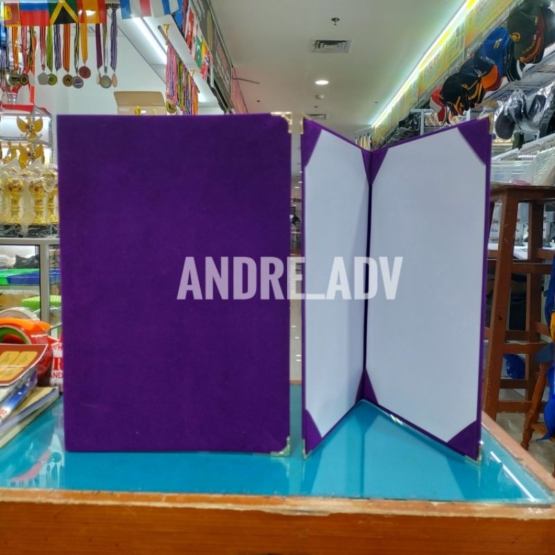 

map kantor map beludru ungu