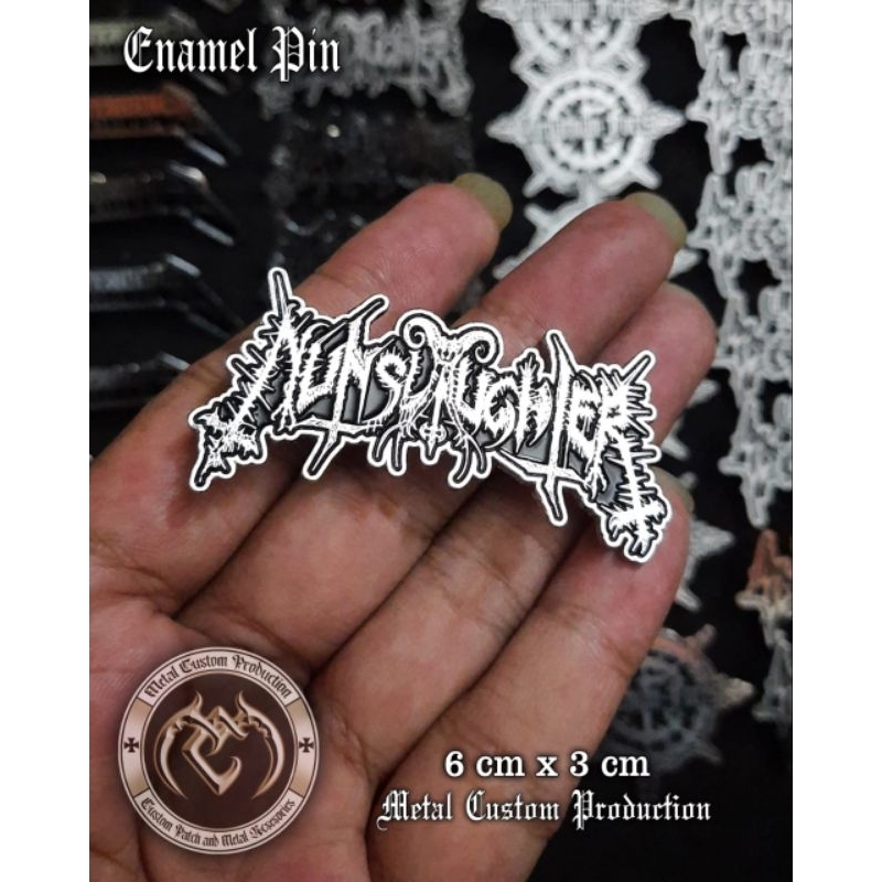 Enamel Pin Badge Metal Nunslaughter / Pin Badge / Pin Metal / Enamel Pin Besi Cor / Enamel Pin Besi 