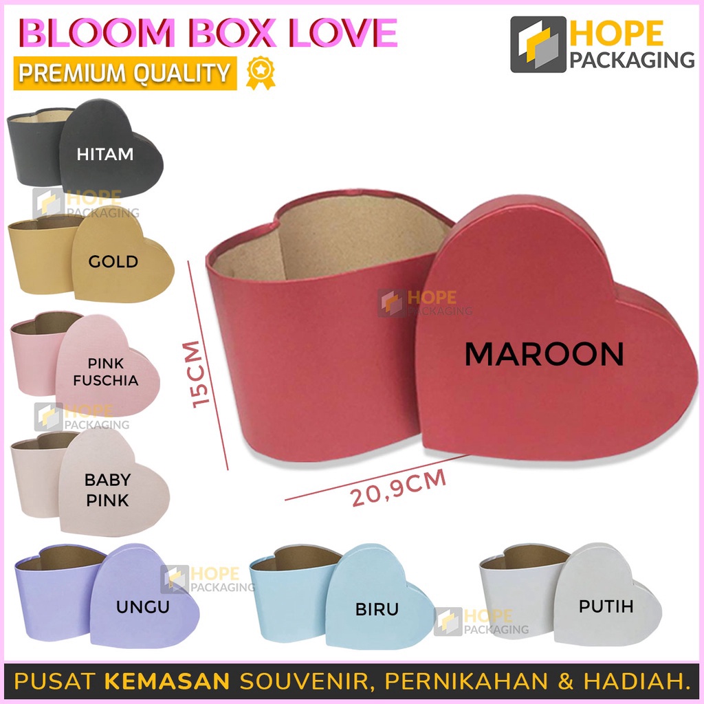 

NEW PRODUCT Bloom Box Love Diameter 15 x 1cm 2 x 15cm Kotak Bentuk Hati Flower Bloom Box Bunga Kotak Kado