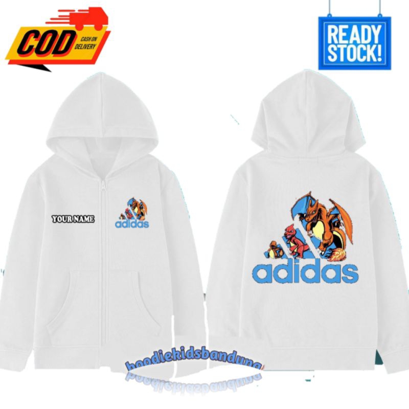 Hoodie Zipper anak adidas pokemon  bahan premium combed 24s Sweater