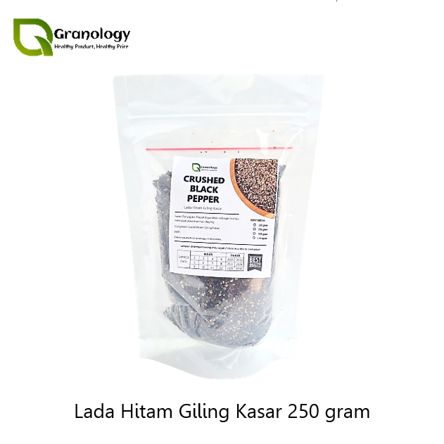 

Lada Hitam Cincang Kasar / Crushed Black Pepper (250 gram) by Granology