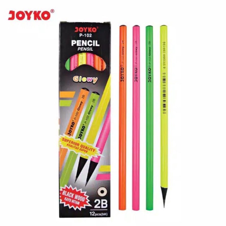 

TERDAHSYAT Pensil 2B P12 Glowy Joyko Per Lusin