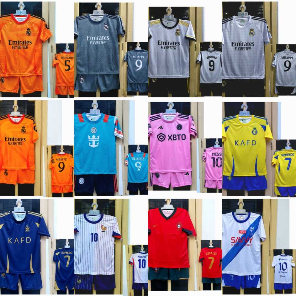 setelan jersey baju bola anak laki laki murah terlaris 1-12 tahun