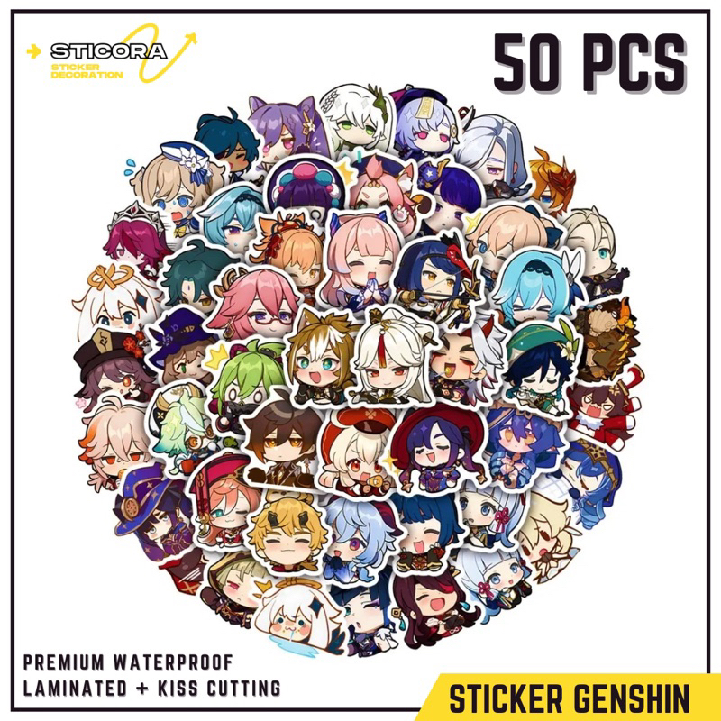 

[50 Pcs] Stiker Pack Genshin Impact Vinyl Waterproof Laminated Dekorasi Laptop Handphone Thumblr