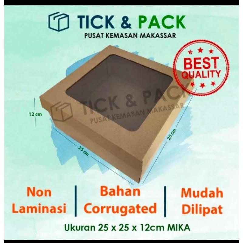 

[isi 10] Kardus Box Mika Kemasan 25x25x12 Packaging Corrugated Kue Tart Pudding