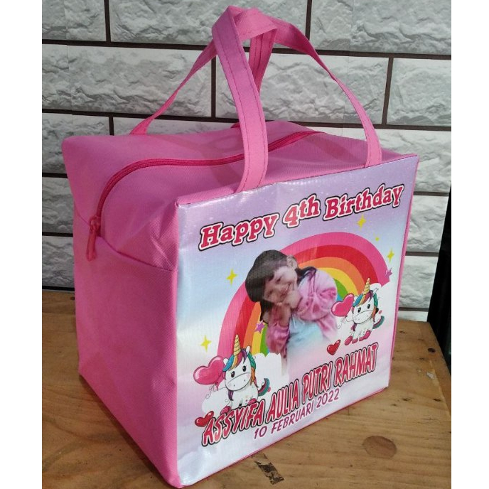 

[ Costum ] Tas Souvenir Request Ukuran Costum Tas Resleting Ulang tahun anak